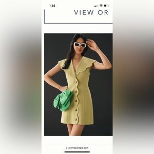 Anthropologie Maeve Scallopped Buttondown Dress